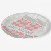 prettige feestdagen papieren bordje (Gekanteld)