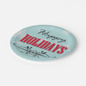 prettige feestdagen papieren bordje (Gekanteld)