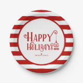 Prettige feestdagen papieren bordje (Voorkant)
