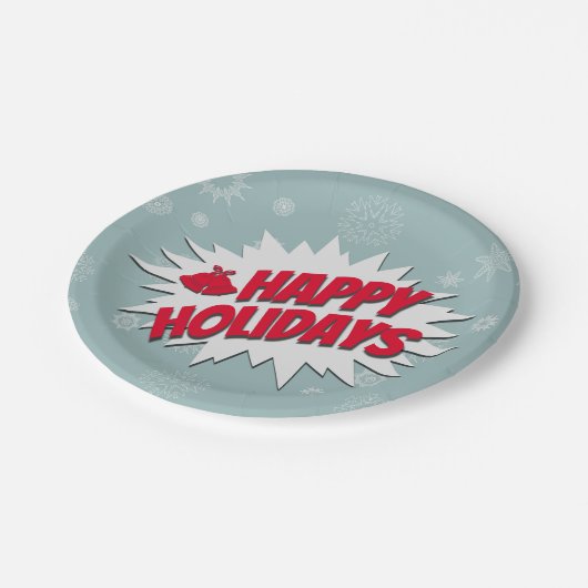 prettige feestdagen papieren bordje (Gekanteld)