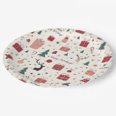 prettige feestdagen papieren bordje (Gekanteld)