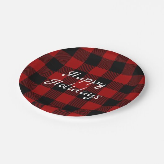 Prettige feestdagen papieren bordje (Gekanteld)