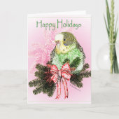 Prettige feestdagen Parakeet Kaart (Voorkant)