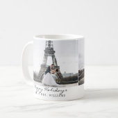 Prettige feestdagen Pas getrouwd fotocollage Koffiemok (Voorkant links)