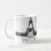 Prettige feestdagen Pas getrouwd fotocollage Koffiemok (Links)