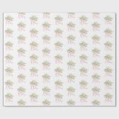 Prettige feestdagen Pastel Poinsettia Cadeaupapier (Vlak)