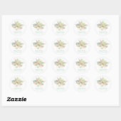 Prettige feestdagen Pastel Poinsettia Ronde Sticker (Vel)
