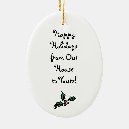 prettige feestdagen Peace Dove Sun-ontwerp Keramisch Ornament (Achterkant)