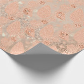 prettige feestdagen Peach Roos Gold Glitter Kerstm Cadeaupapier (Hoek)