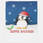 prettige feestdagen Penguin Fleece Deken (Voorkant)