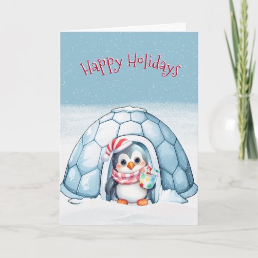 prettige feestdagen Penguin Kaart (Voorkant)