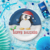 prettige feestdagen Penguin Papieren Bordje (Feest)
