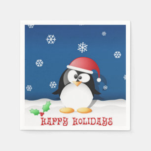 prettige feestdagen Penguin Servet