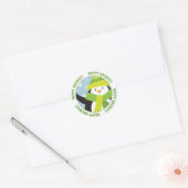 Prettige feestdagen Penguin-Sticker Ronde Sticker (Envelop)