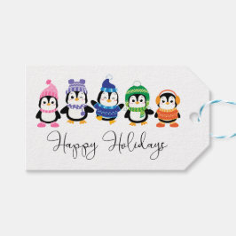 Prettige feestdagen Penguins Cadeau Labels Cadeaulabel