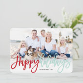 prettige feestdagen Penseelkalligrafie Moderne fot Feestdagenkaart