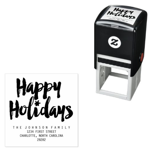 prettige feestdagen Penseelscript aanpassen Zelfinktende Stempel (In situ)