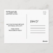 Prettige feestdagen Penseelscript Briefkaart (Achterkant)