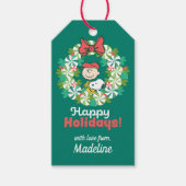 Prettige feestdagen €? | Pepermunt Snoep krans Cadeaulabel (Voorkant)