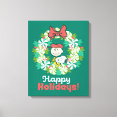 Prettige feestdagen €? | Pepermunt Snoep krans Canvas Afdruk (Voorkant)