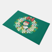 Prettige feestdagen €? | Pepermunt Snoep krans Deurmat (Schuin)