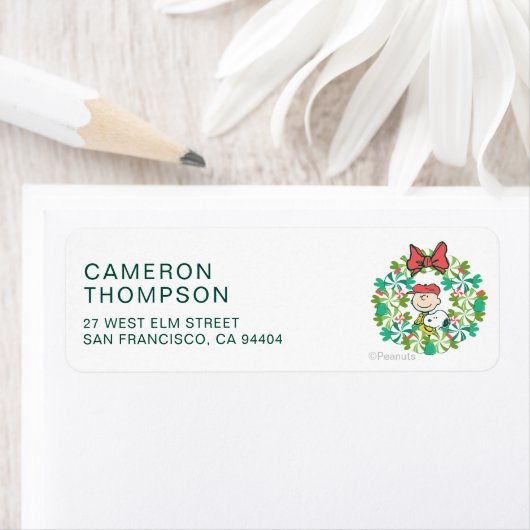 Prettige feestdagen €? | Pepermunt Snoep krans Etiket (Insitu)