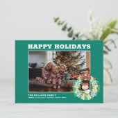 Prettige feestdagen €? | Pepermunt Snoep krans Feestdagenkaart (Staand voorkant)