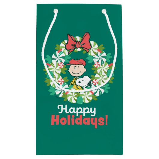 Prettige feestdagen €? | Pepermunt Snoep krans Klein Cadeauzakje (Achterkant)