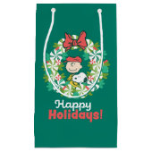 Prettige feestdagen €? | Pepermunt Snoep krans Klein Cadeauzakje (Voorkant)