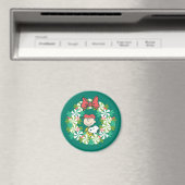 Prettige feestdagen €? | Pepermunt Snoep krans Magneet (Insitu (Vaatwasser))