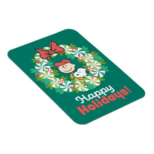 Prettige feestdagen €? | Pepermunt Snoep krans Magneet (Rechterzijde)