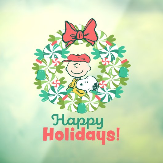 Prettige feestdagen €? | Pepermunt Snoep krans Raamsticker (Vel 3)