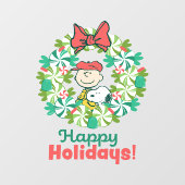 Prettige feestdagen €? | Pepermunt Snoep krans Raamsticker (Vel)