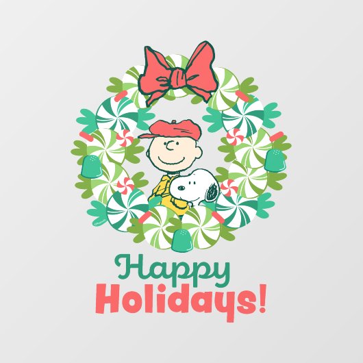 Prettige feestdagen €? | Pepermunt Snoep krans Raamsticker (Vel)