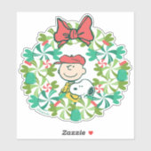 Prettige feestdagen €? | Pepermunt Snoep krans Sticker (Vel)