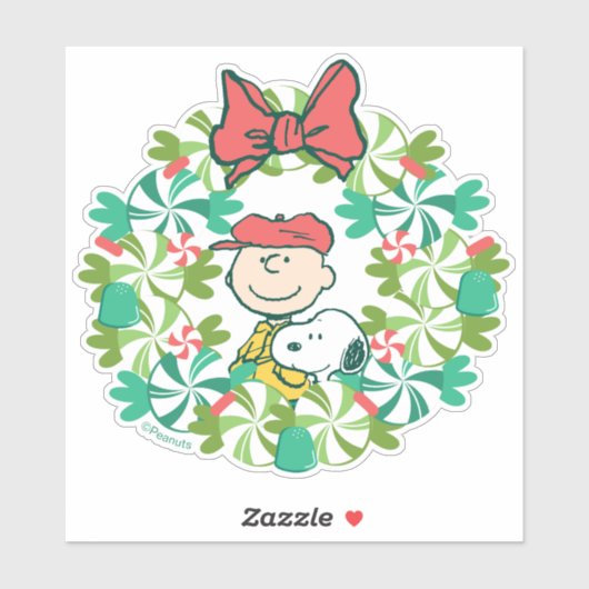 Prettige feestdagen €? | Pepermunt Snoep krans Sticker (Vel)