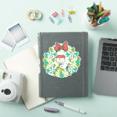 Prettige feestdagen €? | Pepermunt Snoep krans Sticker (iPad Cover)