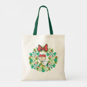 Prettige feestdagen €? | Pepermunt Snoep krans Tote Bag (Achterkant)
