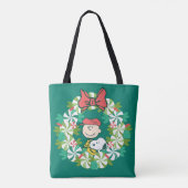 Prettige feestdagen €? | Pepermunt Snoep krans Tote Bag (Achterkant)