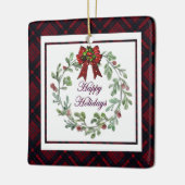 Prettige feestdagen Personaliseren Keramisch Ornament (Links)