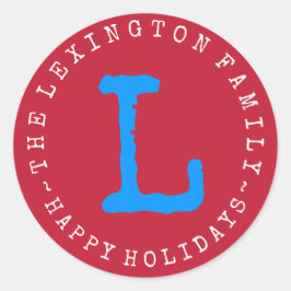 Prettige feestdagen Persoonlijke familienaam Ronde Sticker