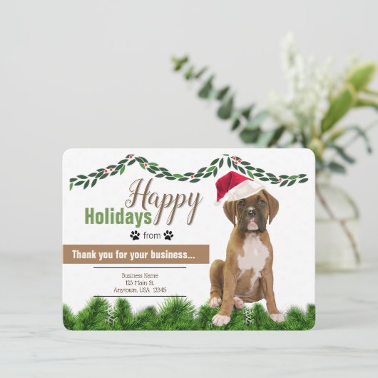 Prettige feestdagen Pet Business Christmas Kaart (Staand voorkant)