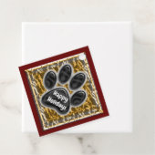 prettige feestdagen Pet Caregiver Gold Paw Print Bedankjes Labels (In situ)