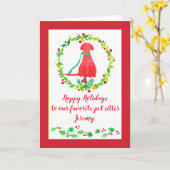 Prettige feestdagen Pet Sitter Dog Walker Kaart (Gele Bloem)