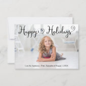 prettige feestdagen Photo Candy Cane -3x5Kerstkaar Kaart (Voorkant)