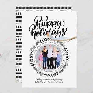 prettige feestdagen PHOTO Modern Festive Robin Xma Kaart