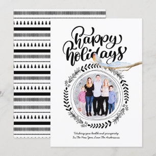 prettige feestdagen PHOTO Modern Festive Robin Xma Kaart