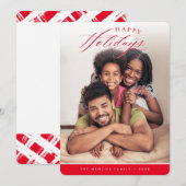 prettige feestdagen PHOTO modern kalligrafie rood Feestdagenkaart (Voorkant / Achterkant)