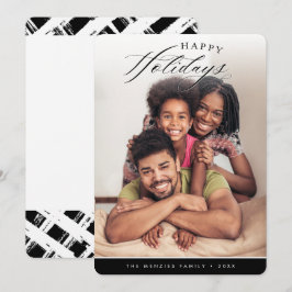 prettige feestdagen PHOTO moderne kalligrafie zwar Feestdagenkaart