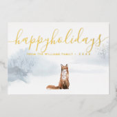 prettige feestdagen Photo Winter Scene Fox Gold (Voorkant)